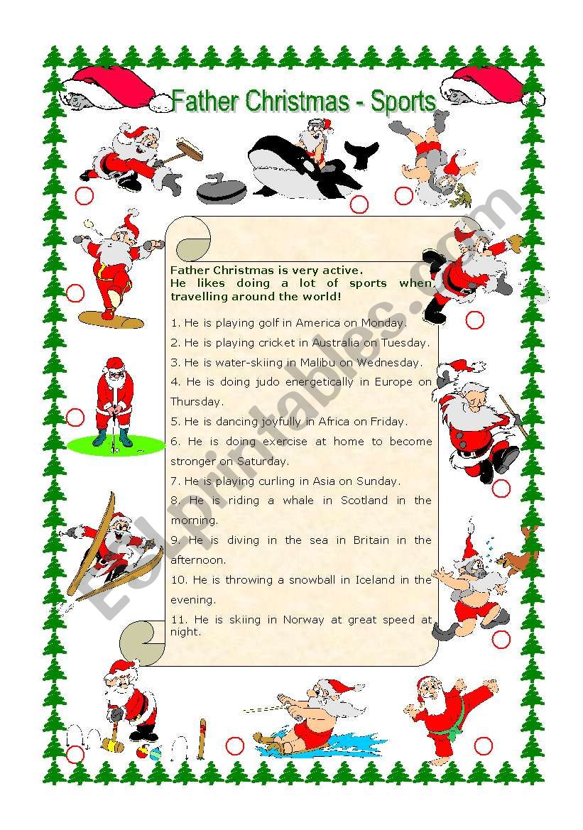 Father Christmas - Sports worksheet