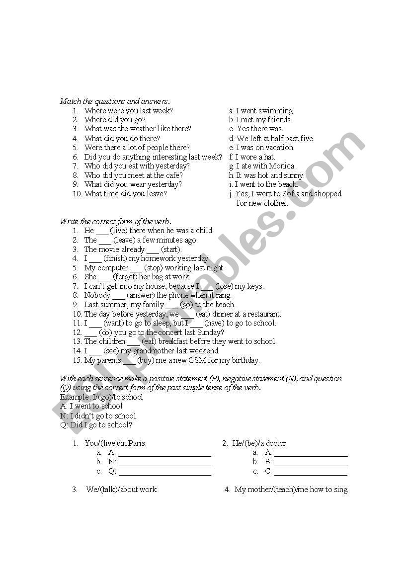 Past Simple: Regular and Irregular