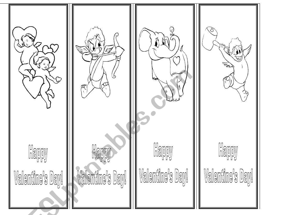ValentineÂ´s day bookmark worksheet