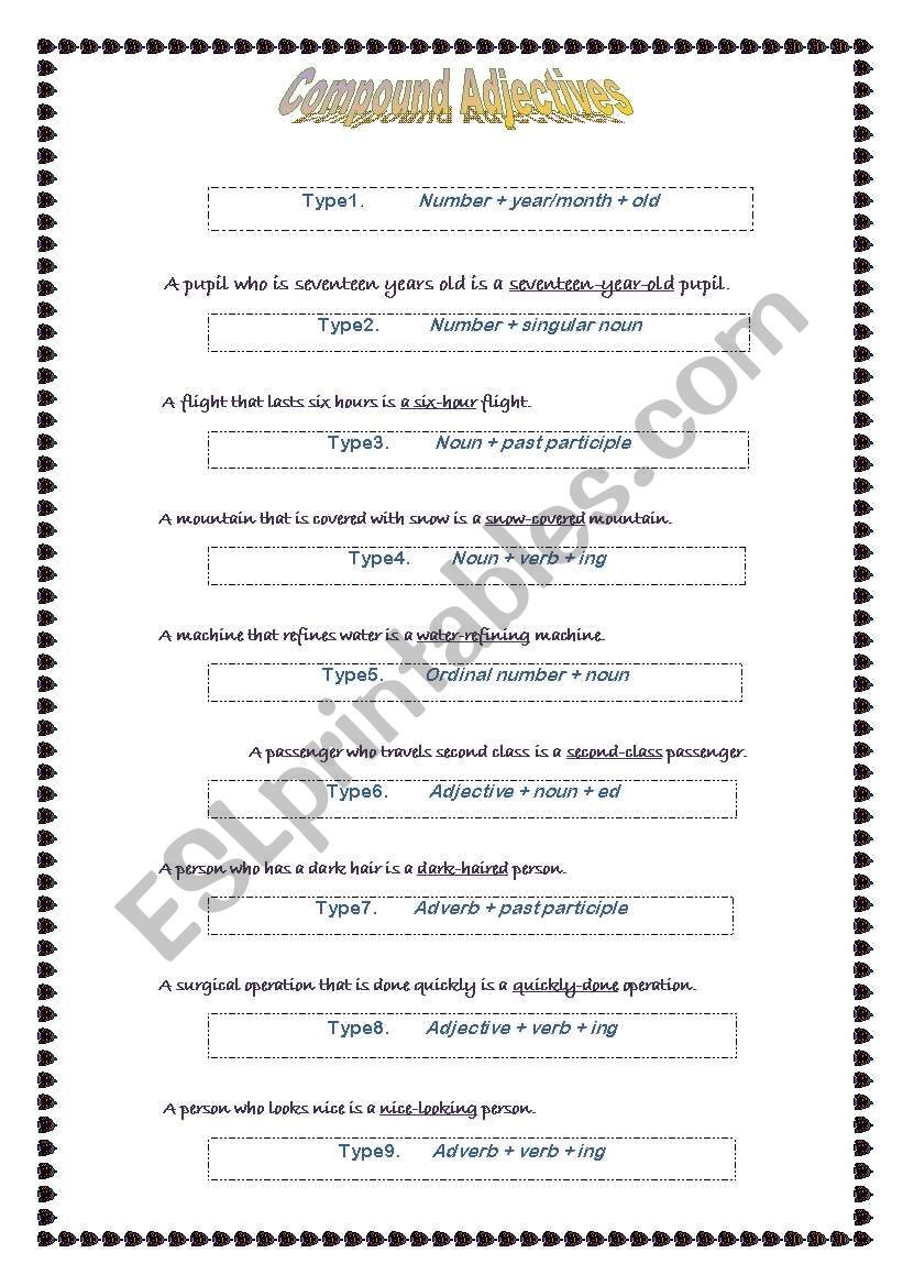 Compound Adjectives  worksheet