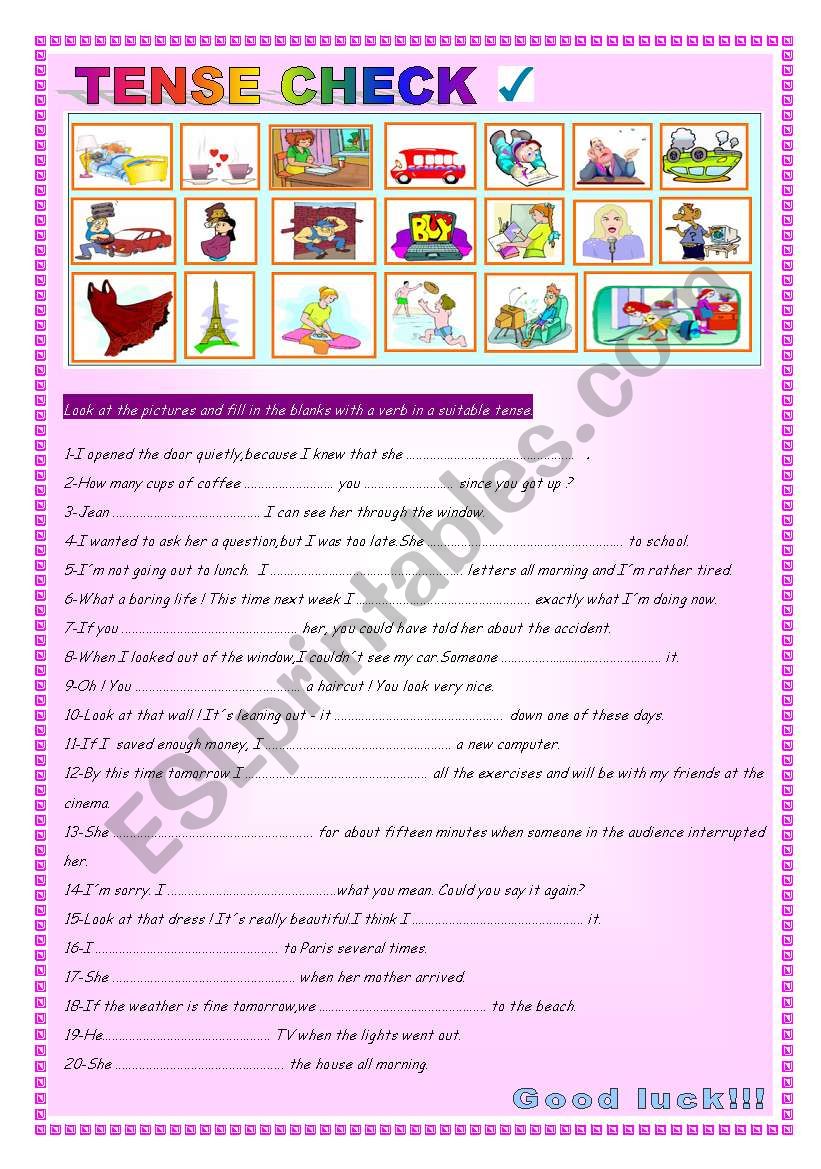 Tense Check worksheet