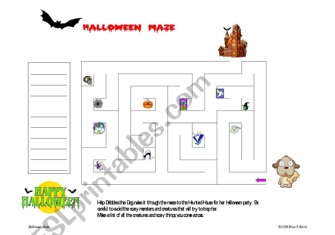 Halloween Maze worksheet