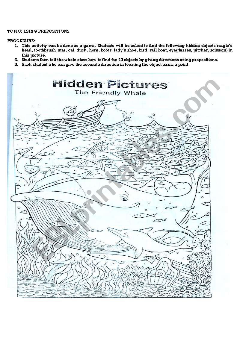 The Friendly Whale worksheet