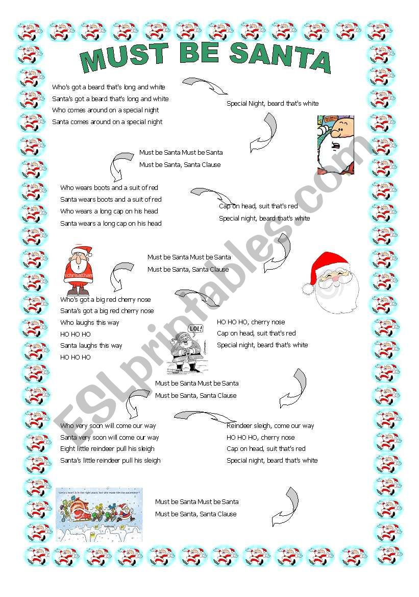 CHRISTMAS SONG worksheet