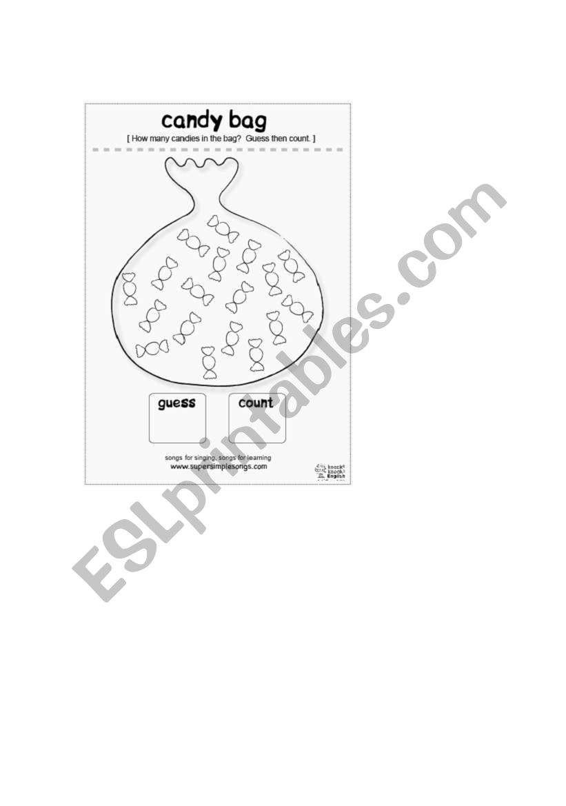 candy bag worksheet