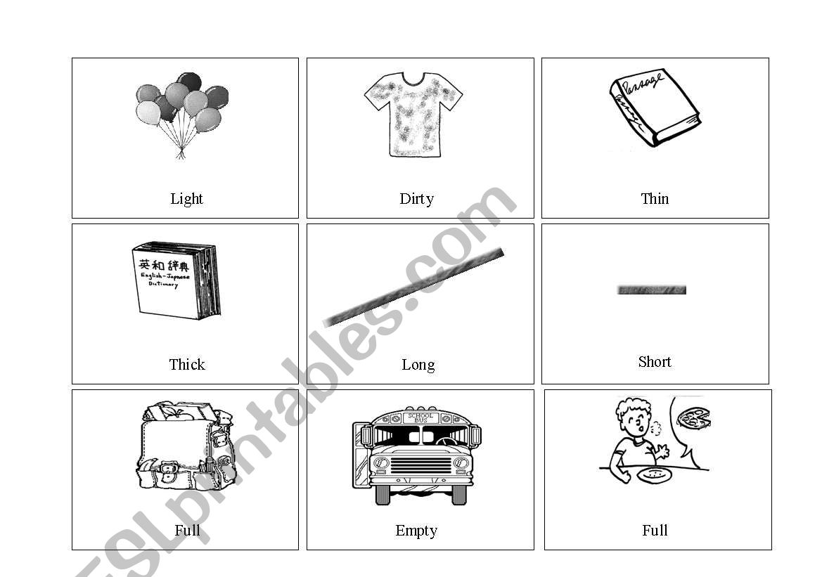 Adjectives + Opposites Picture Cards 2