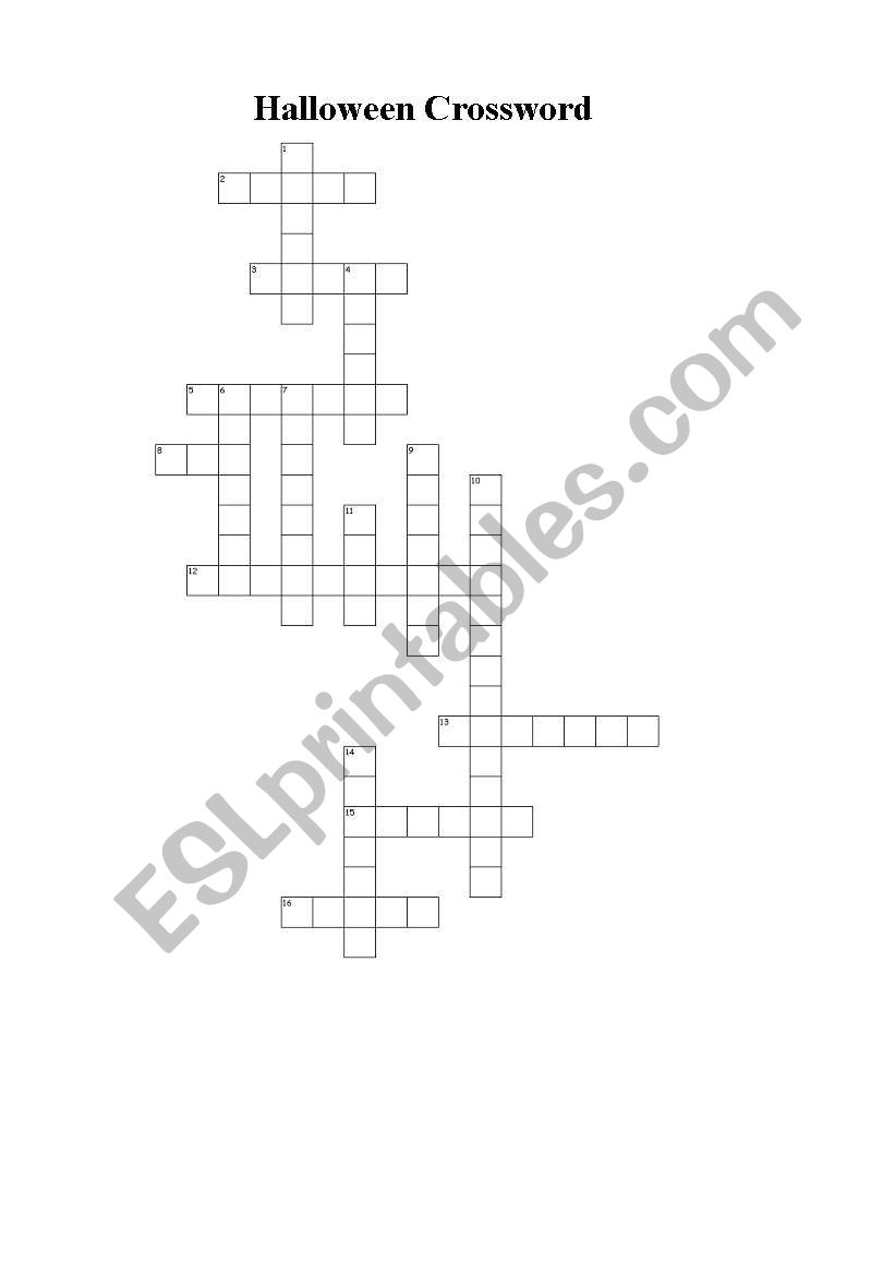 Halloween Crossword worksheet