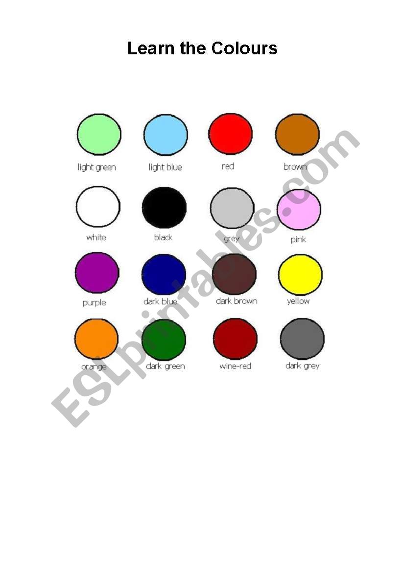 Learn the Colours worksheet