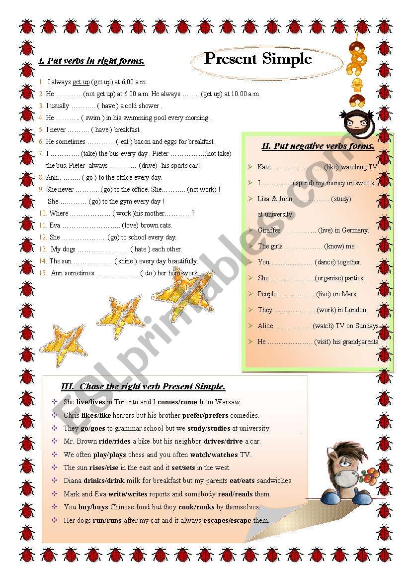 Present Simple exercise worksheet