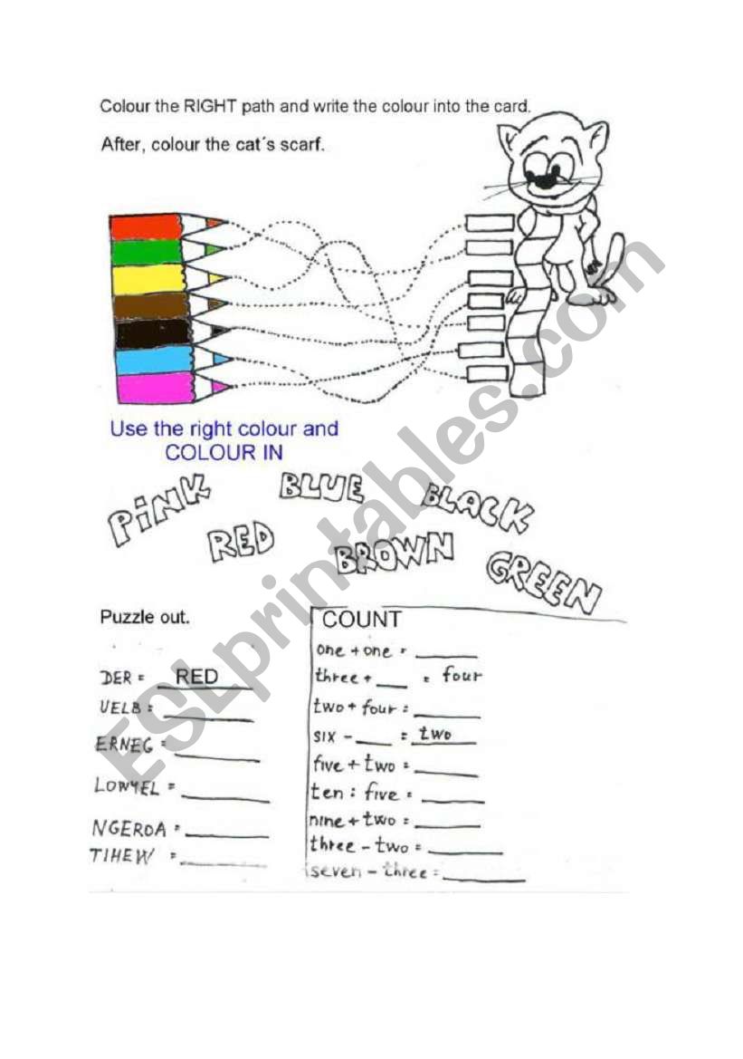 Cats scarf worksheet