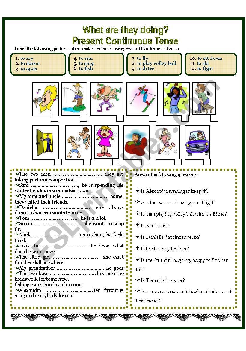 WHAT ARE THEY DOING? worksheet