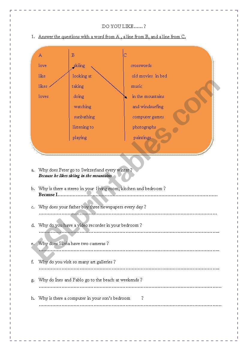 Do you like......? worksheet