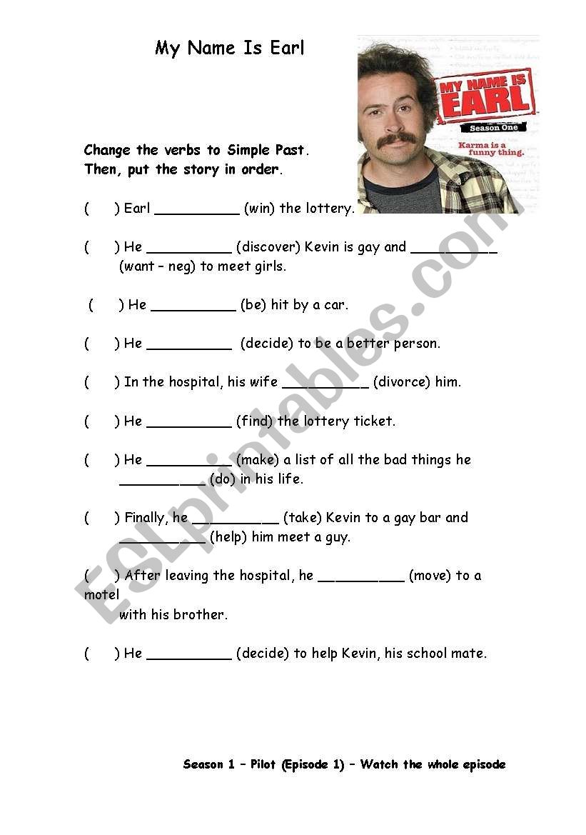 My Name Is Earl worksheet