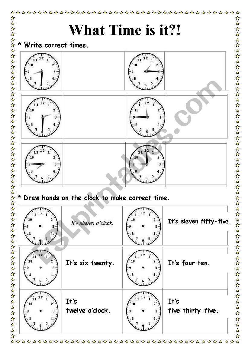 What time is it? worksheet