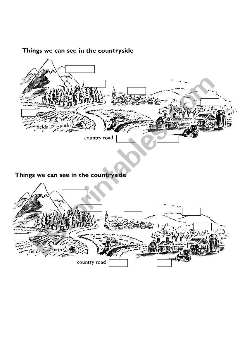 countryside vocabulary worksheet