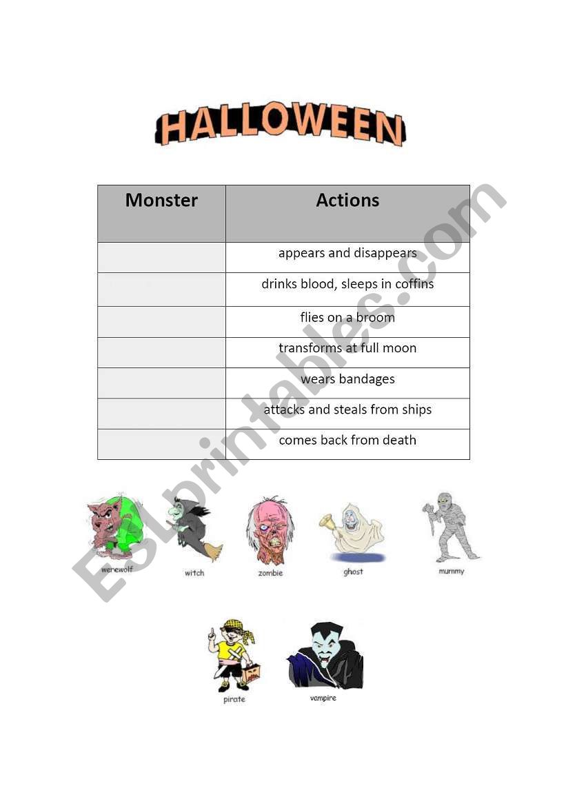 halloween box worksheet
