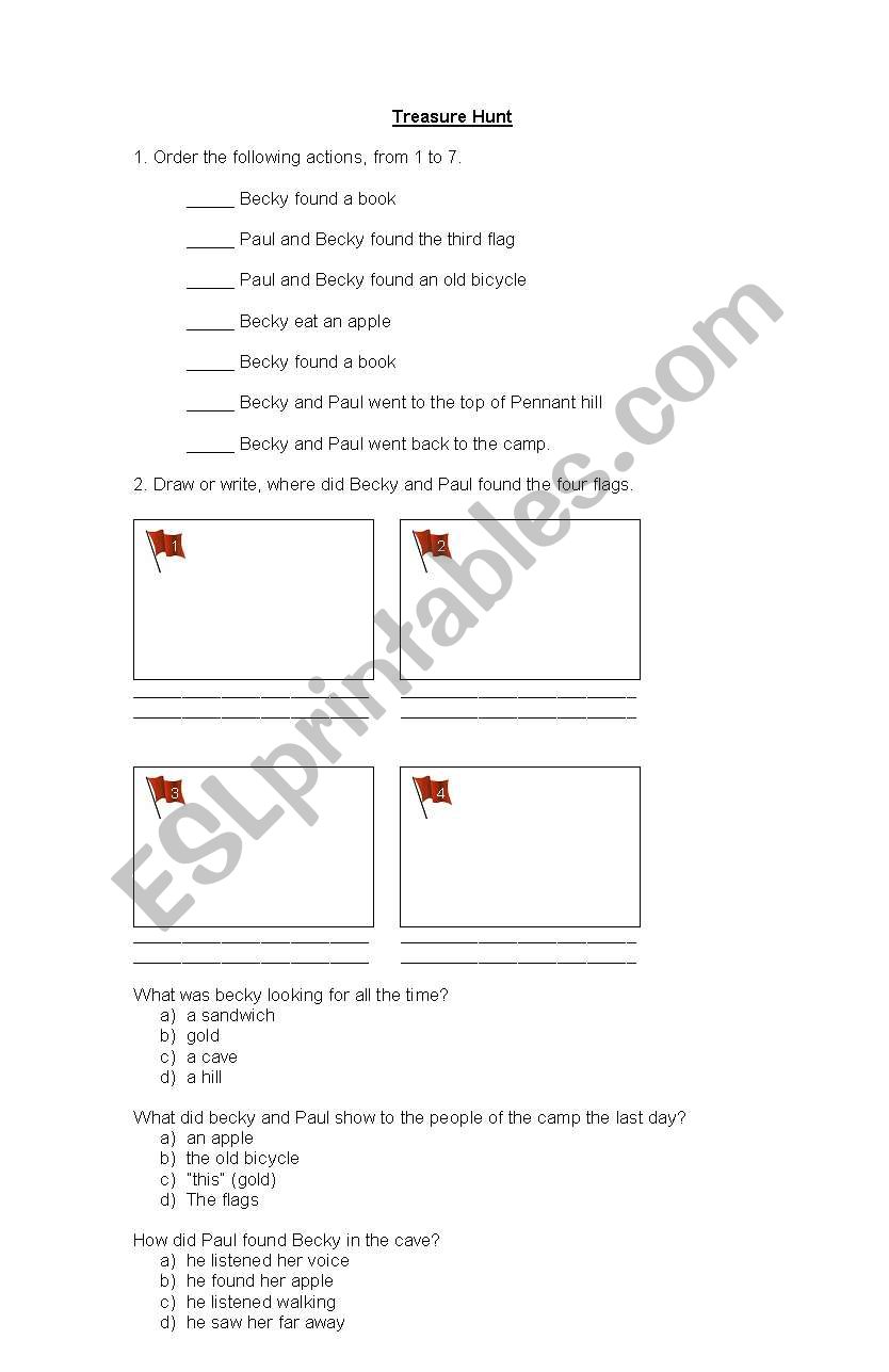 Treasure Hunt worksheet