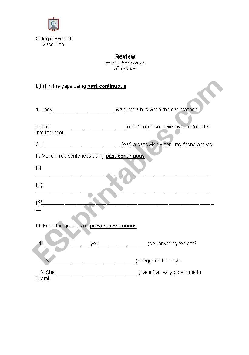 review final test worksheet