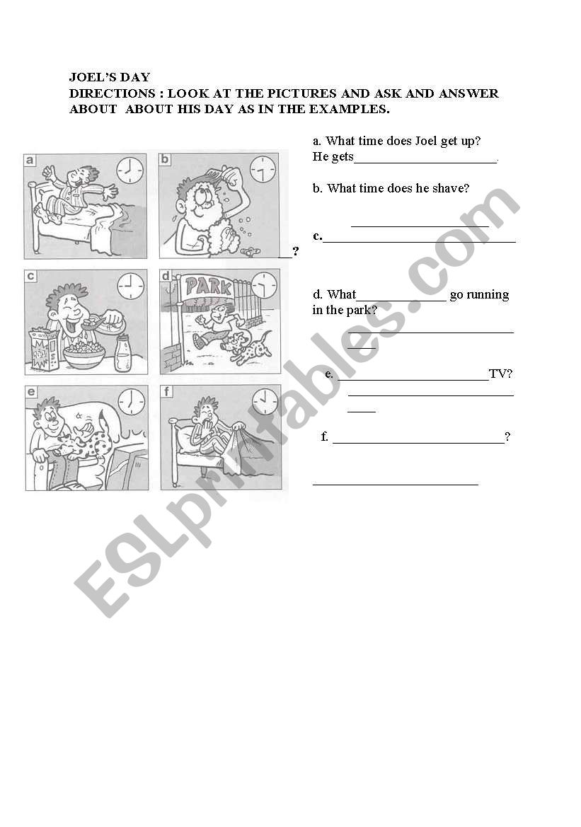 Daily Routine worksheet