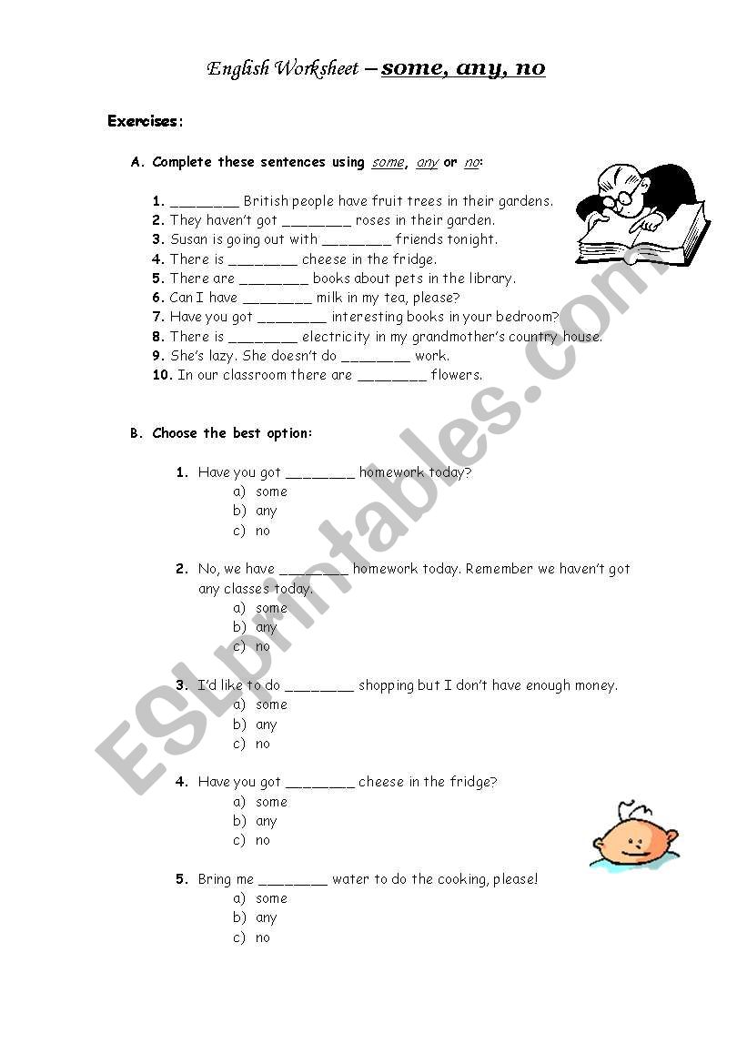 some,any,no worksheet