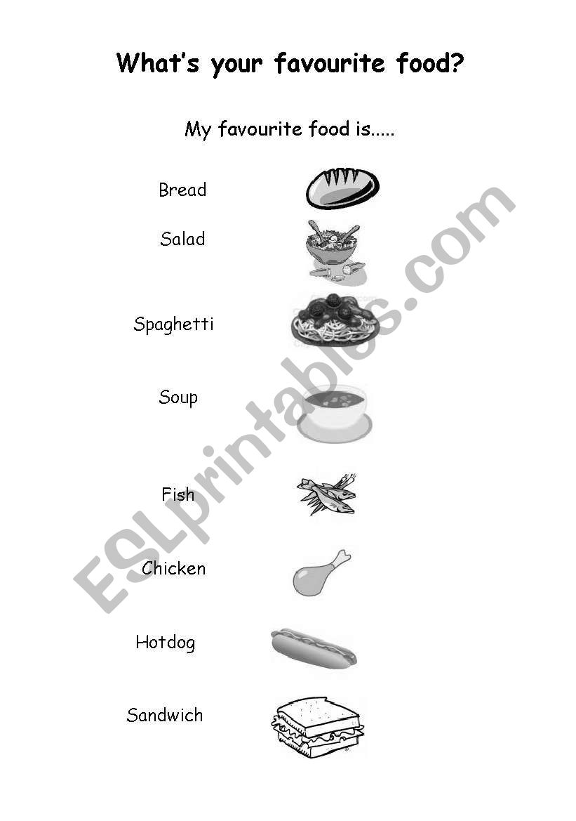 What;s your favourite food? worksheet