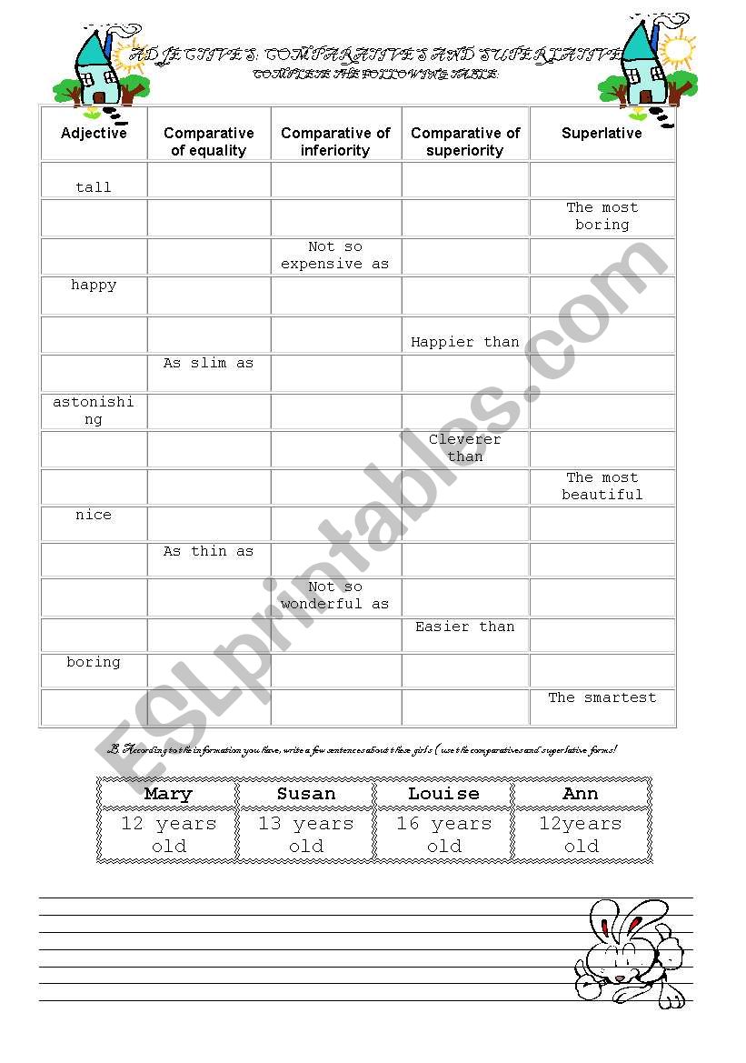 Adjectives worksheet