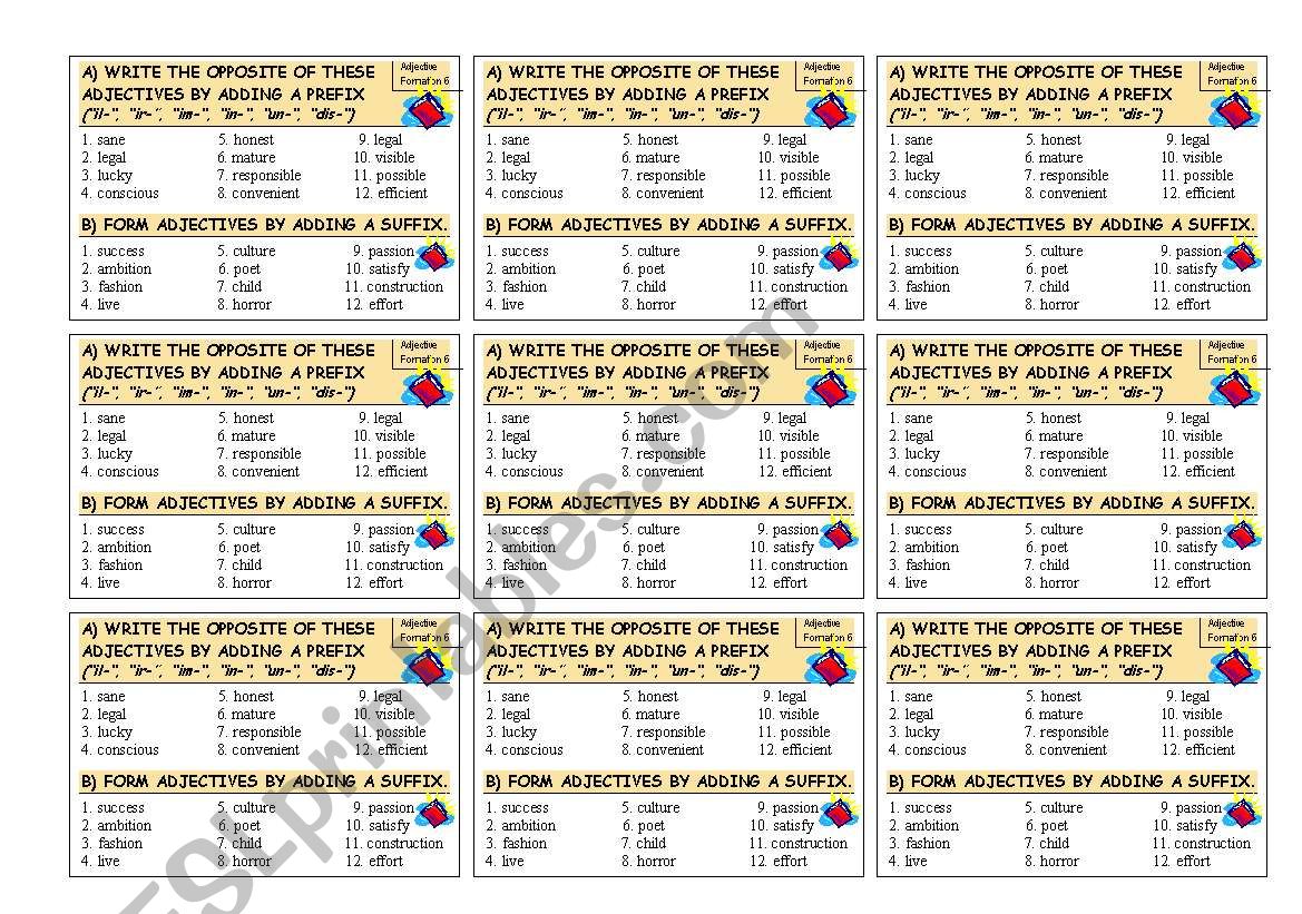 word formation worksheet