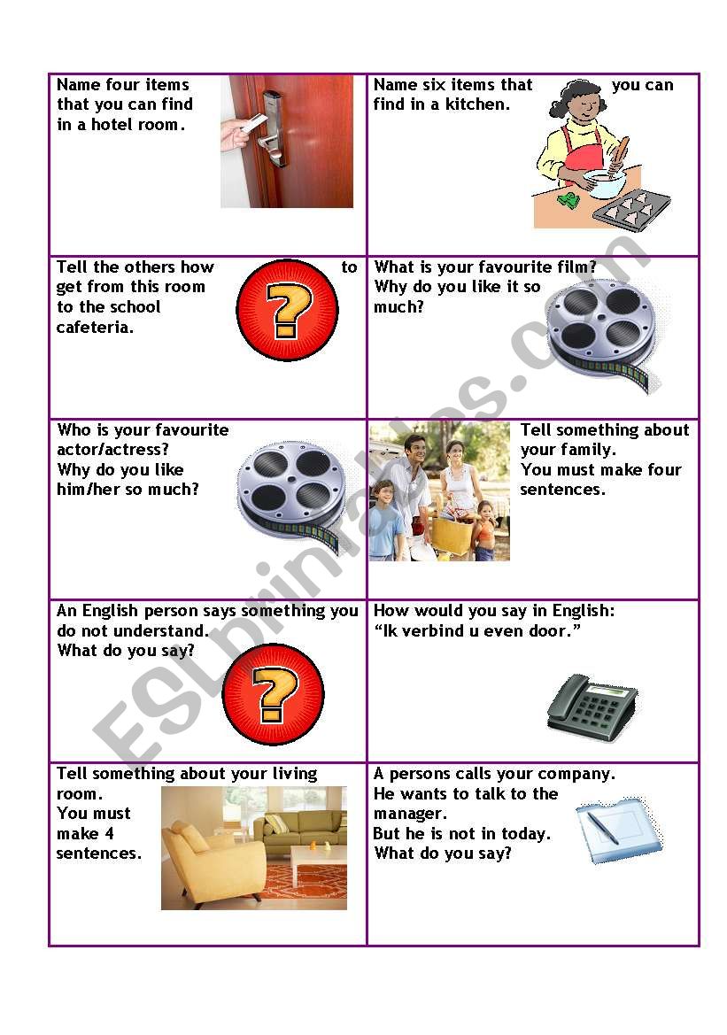  Conversation cards level A1 business 2/5