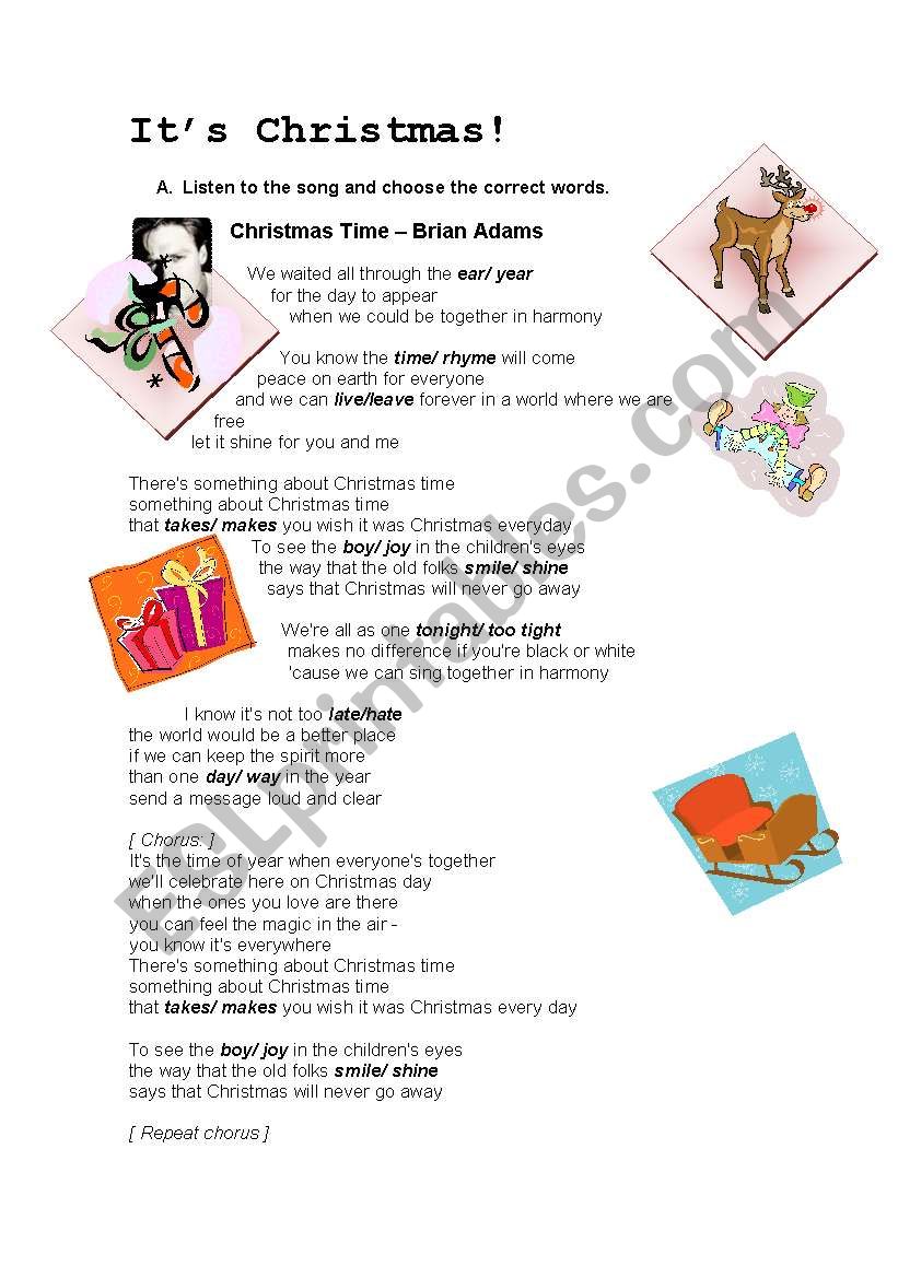 It´s Christmas! ESL worksheet by celiamaria