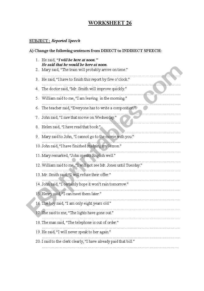 REPORTED_SPEECH_SURVEY worksheet