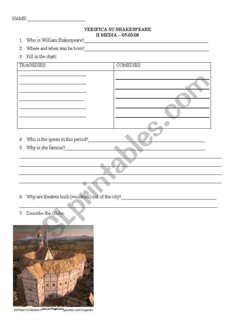 test on Romeo and Juliet worksheet