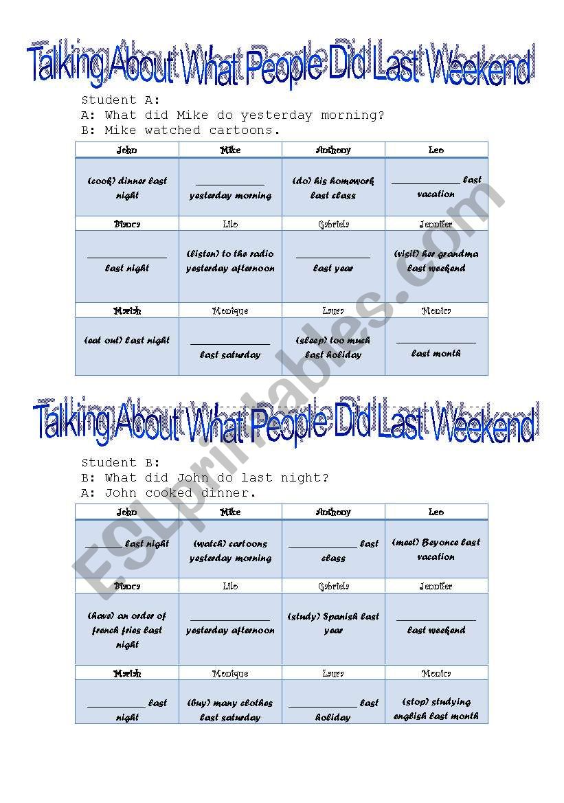 Past Simple Practice worksheet