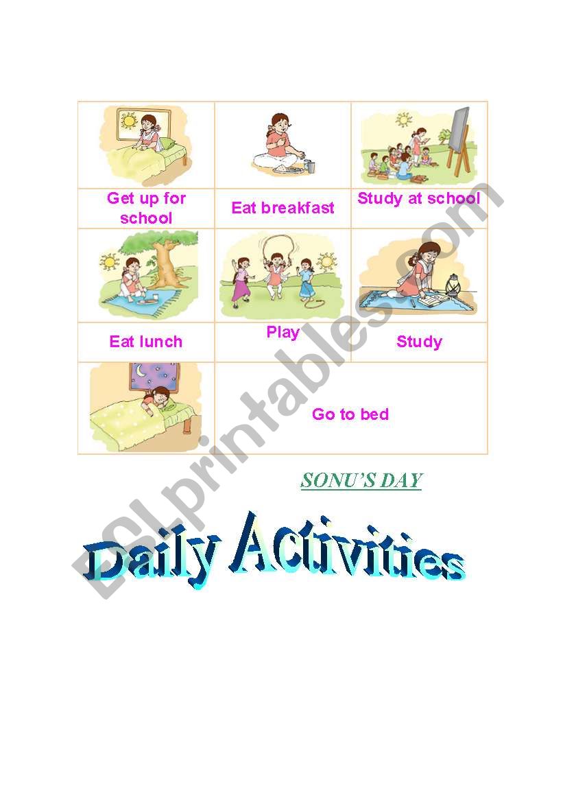 daily activites worksheet