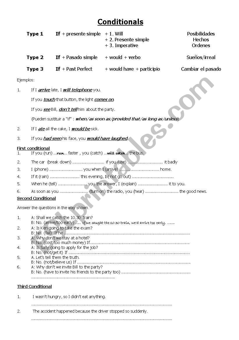 conditionals 1 2 3  worksheet