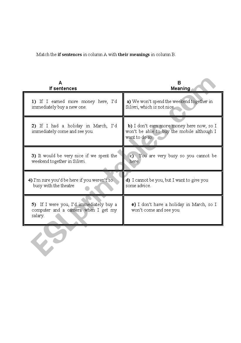 exercises worksheet