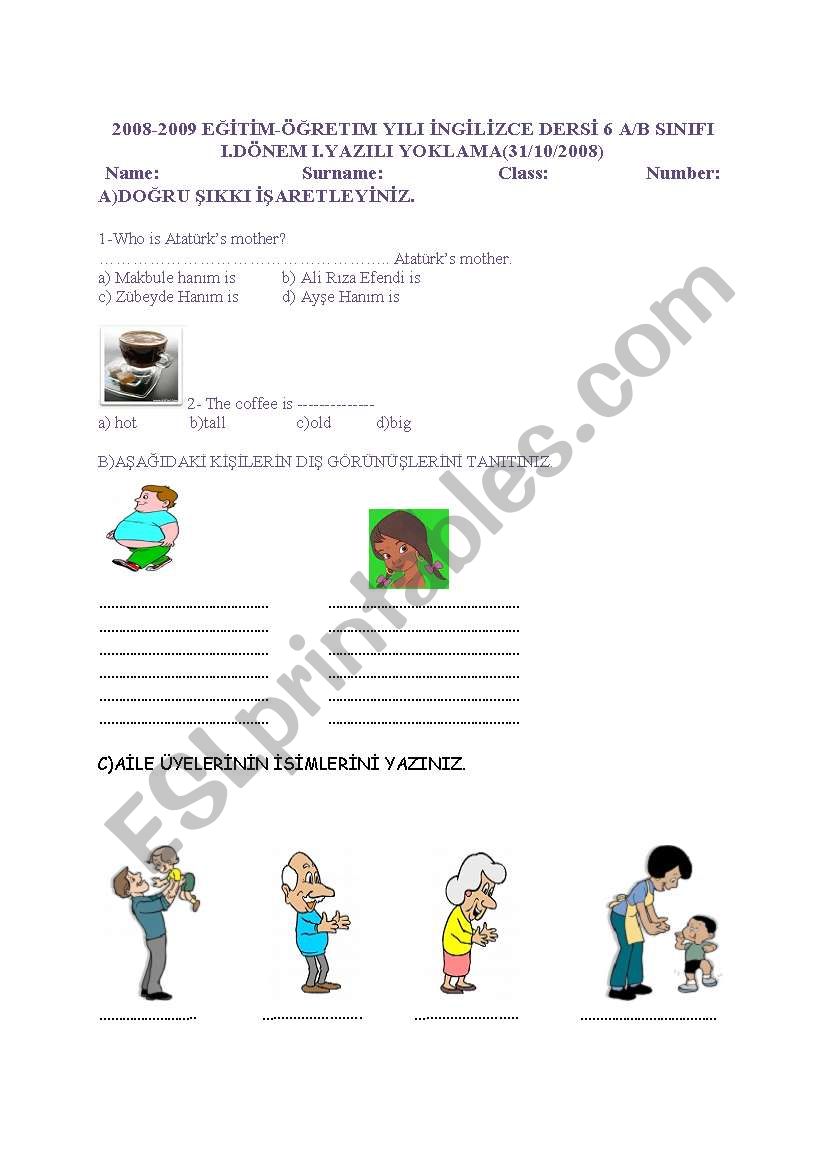 Describing people worksheet