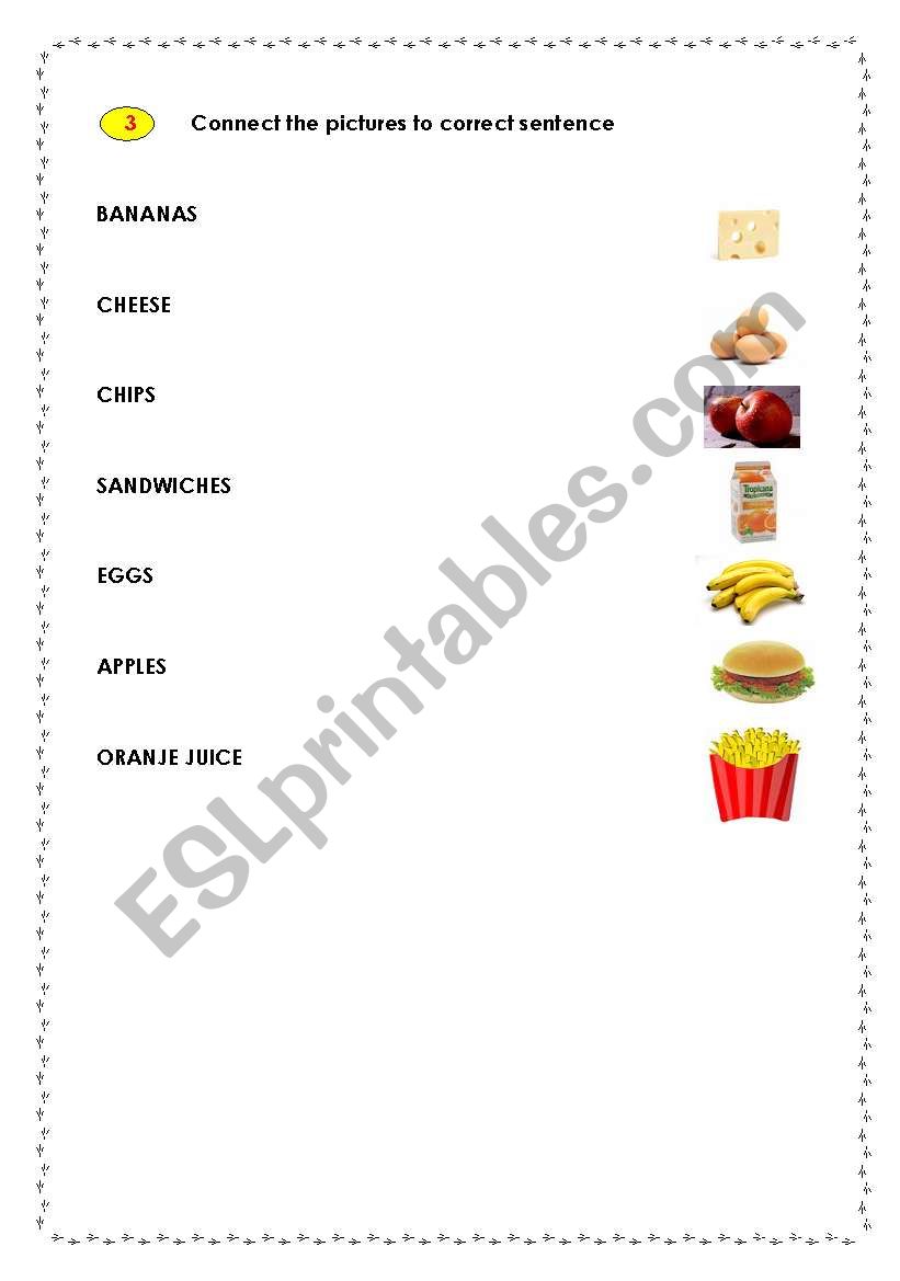 Connect the foods worksheet