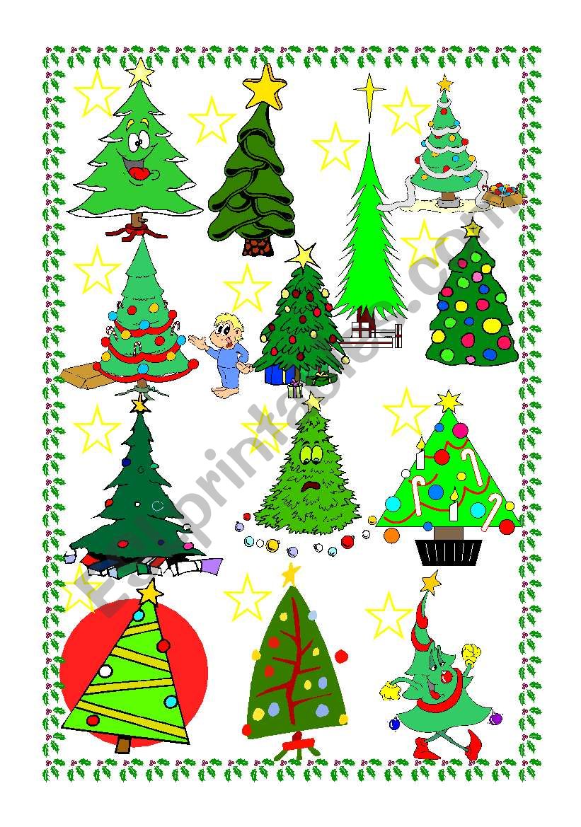 Christmas trees - Description worksheet
