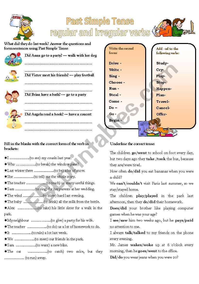 PAST SIMPLE TENSE worksheet