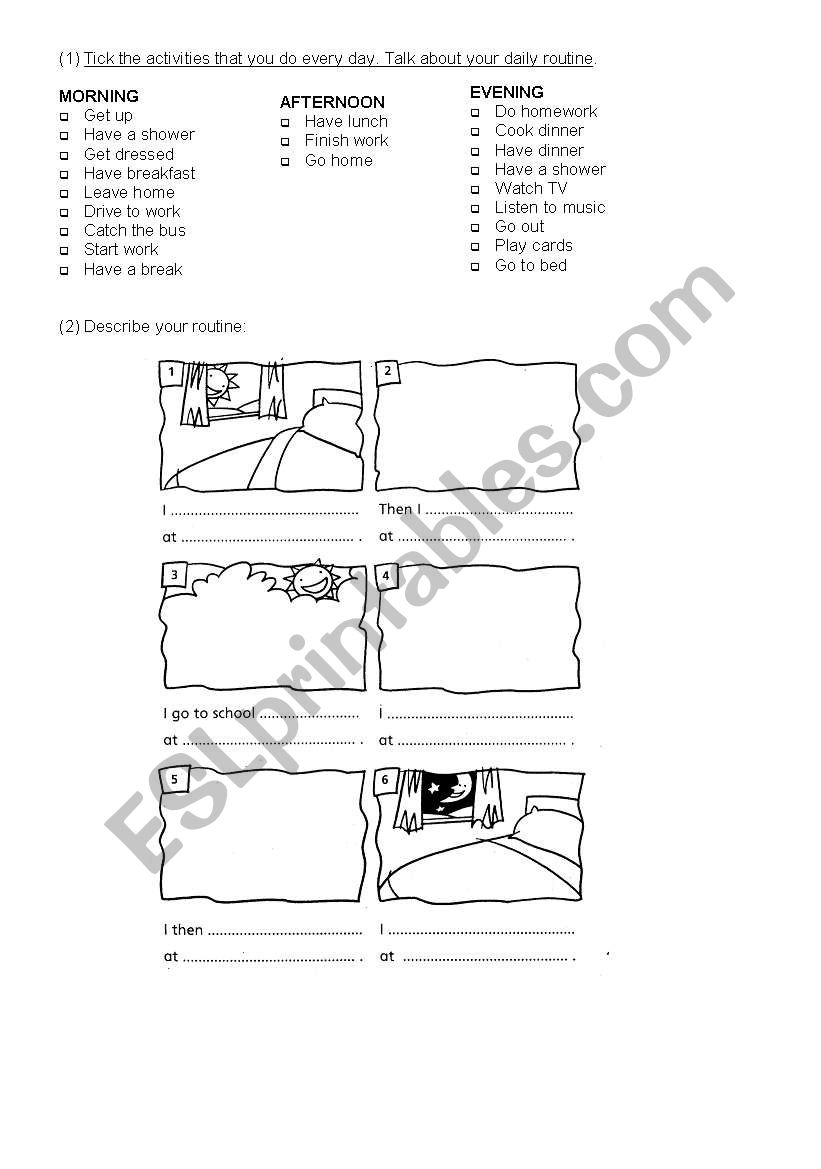 DAILY ROUTINES worksheet