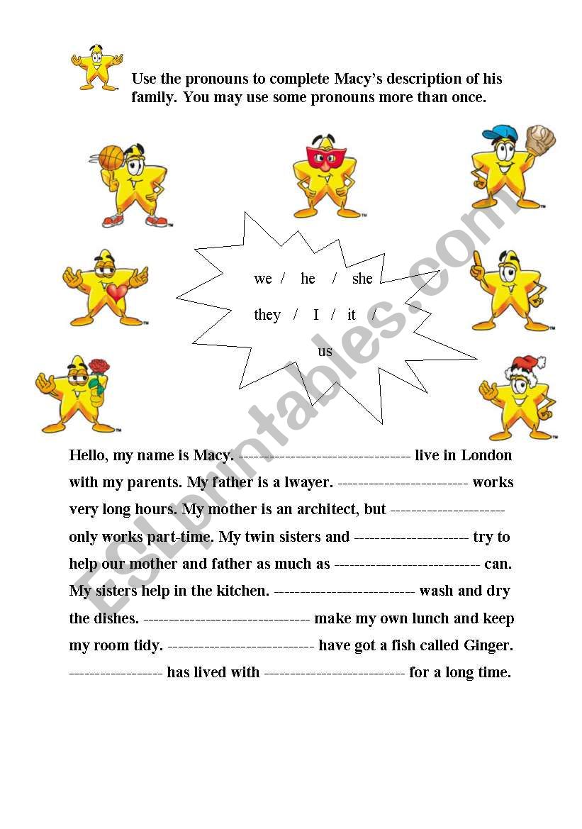 MacyÂ´s Family worksheet