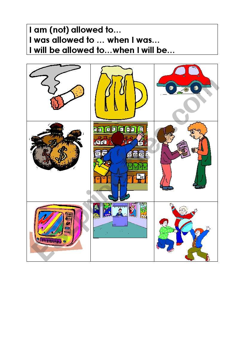 allowed to - ESL worksheet by Soapp