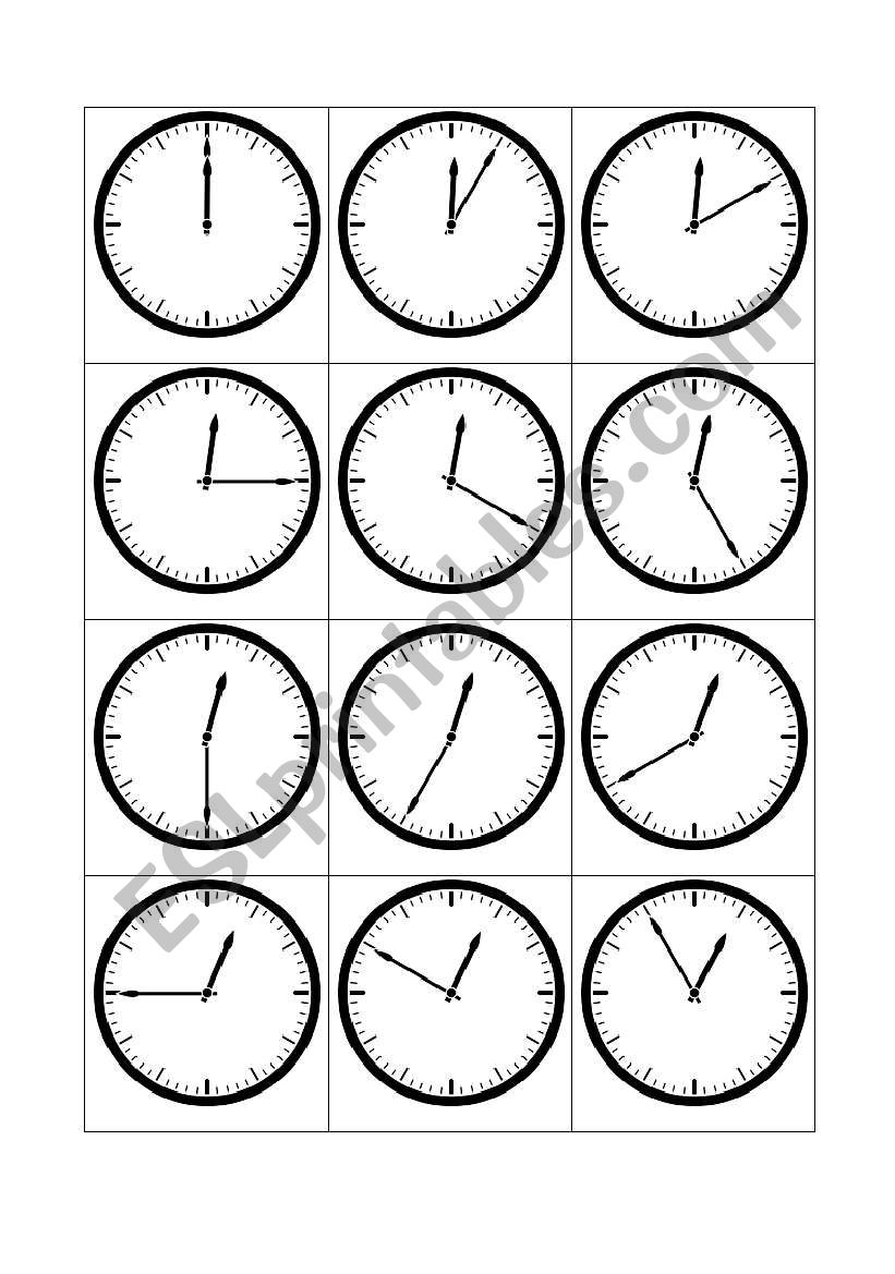 Telling the time - 12 oclock worksheet