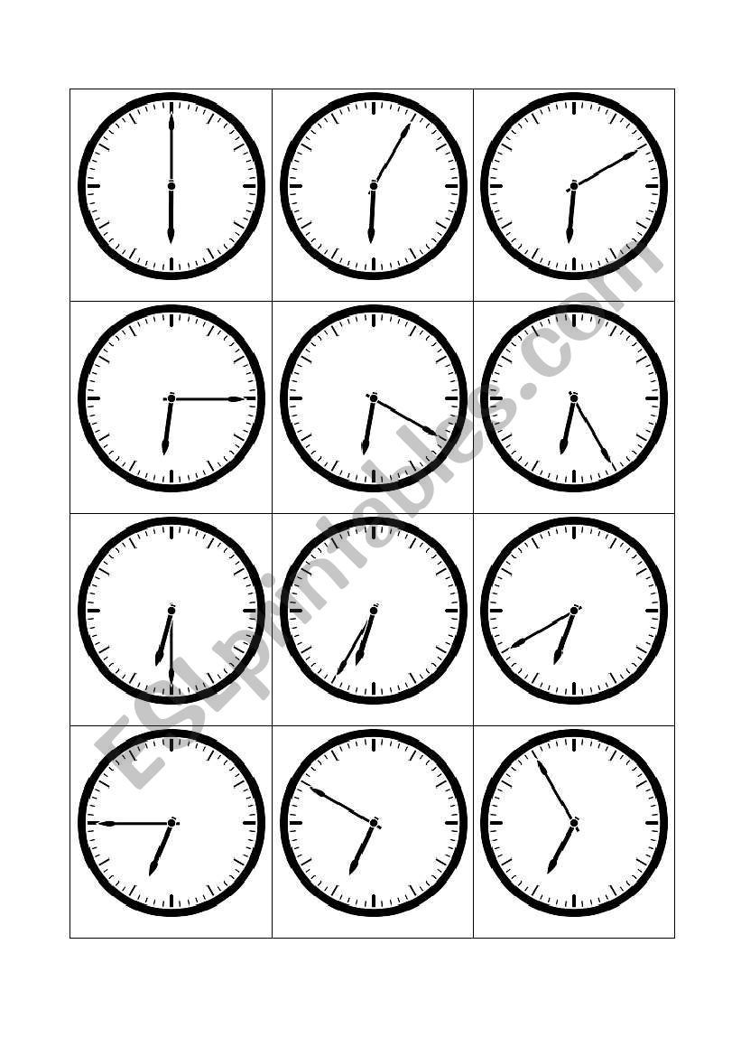 Telling the time 6 o´clock ESL worksheet by Kringlan