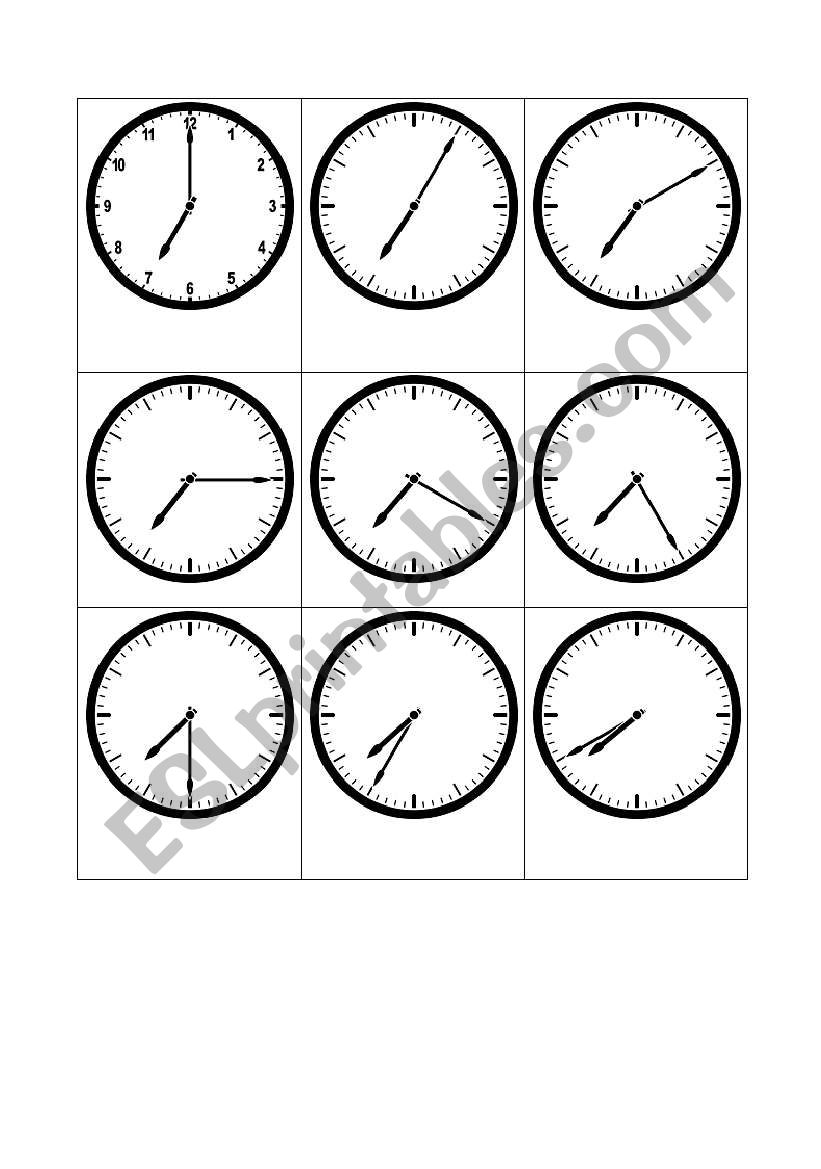 Telling the time - 7 oclock worksheet