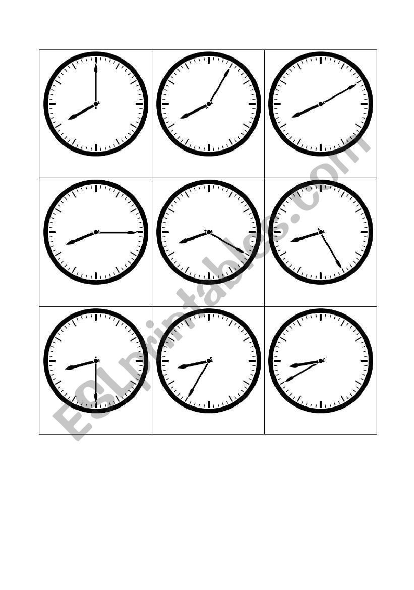 Telling the time - 8 oclock worksheet