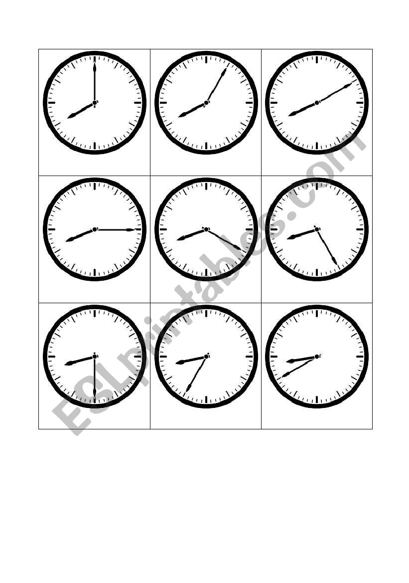 Telling the time - 8 oÂ´clock worksheet
