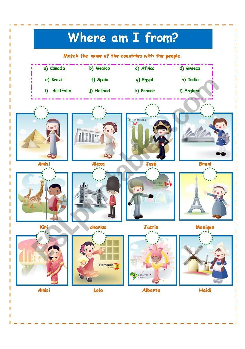 COUNTRIES! worksheet