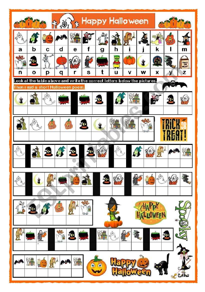 HALLOWEEN CRYPTOGRAM worksheet