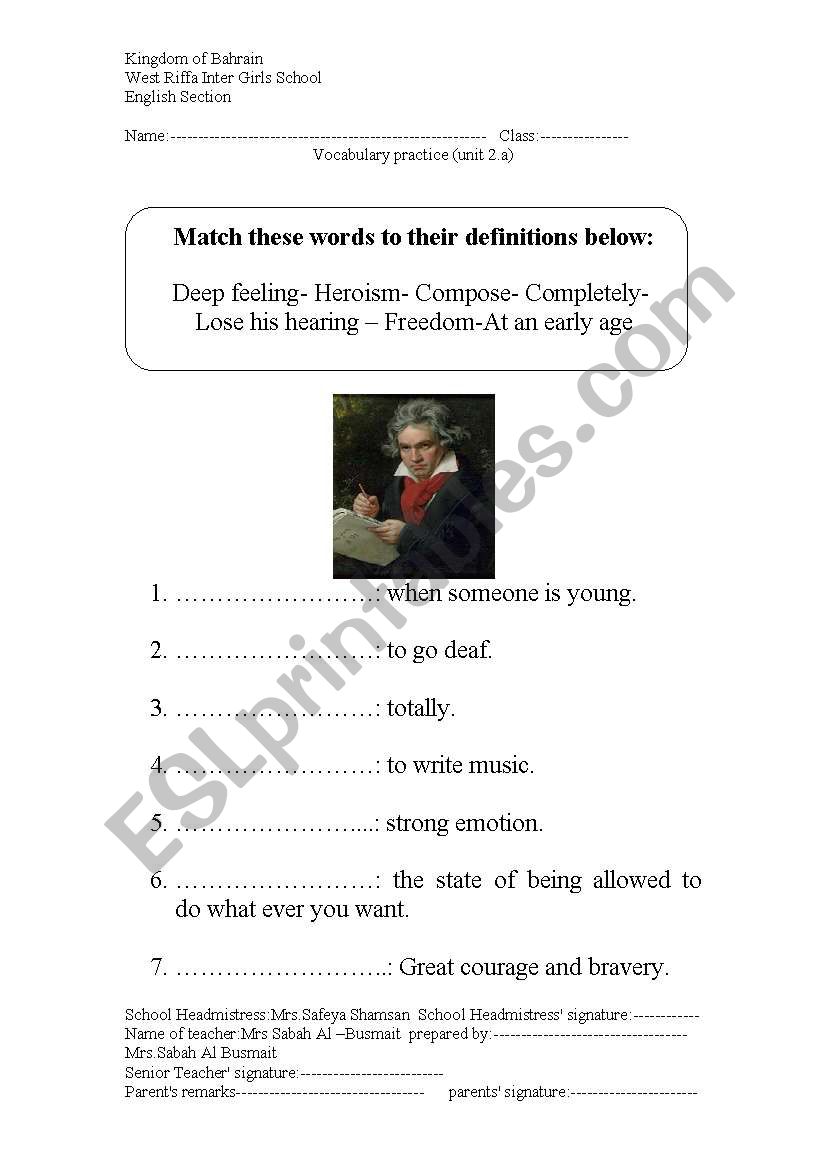 biographies vocabularies worksheet